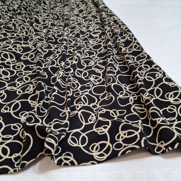 Vintage Liz Claiborne Fit & Flare Empire Midi Dress Size 14 V Collar 3/4 Sleeves - Picture 8 of 16